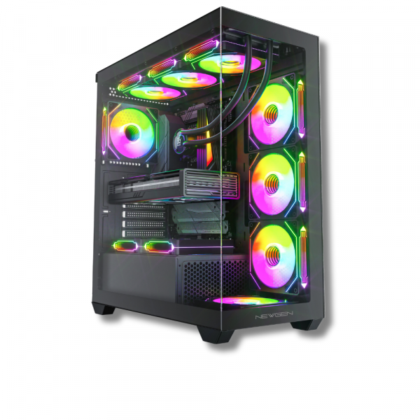 GABINETE NEWGEN RADIANCE Glass ATX Black (4 Fans ARGB)