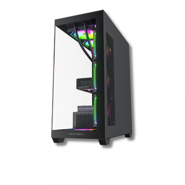 GABINETE NEWGEN RADIANCE Glass ATX Black (4 Fans ARGB) - Imagen 4