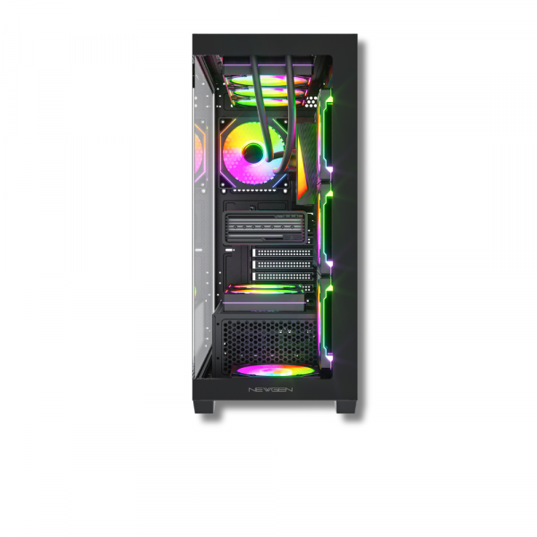 GABINETE NEWGEN RADIANCE Glass ATX Black (4 Fans ARGB) - Imagen 3