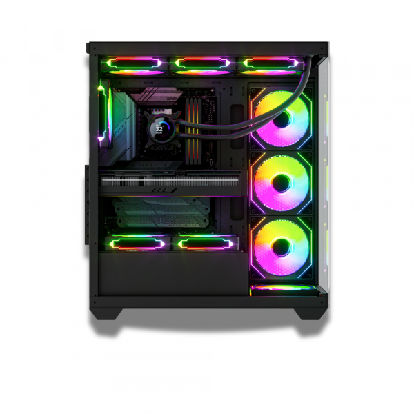 GABINETE NEWGEN RADIANCE Glass ATX Black (4 Fans ARGB) - Imagen 2