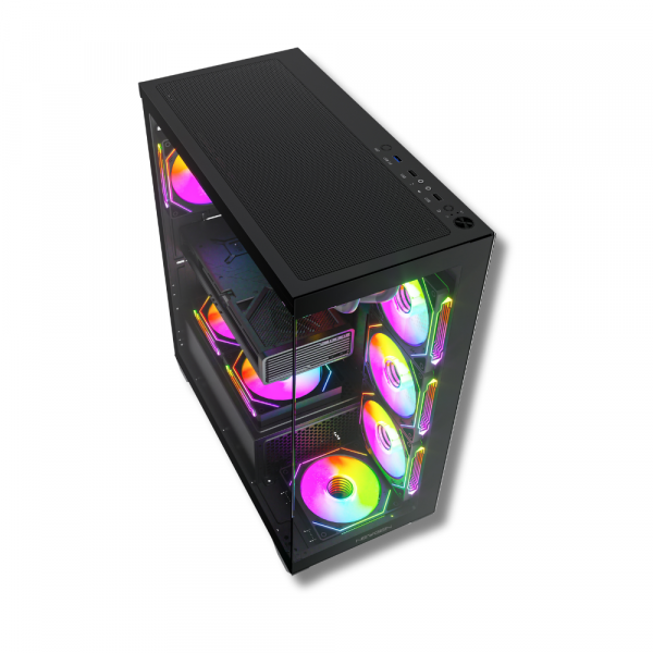 GABINETE NEWGEN RADIANCE Glass ATX Black (4 Fans ARGB) - Imagen 5