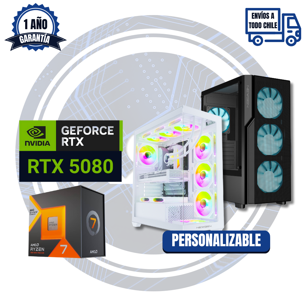 PC GAMER RTX 5080, AMD Ryzen 7 7800X 3D, DDR5 32GB RAM, 2TB M2