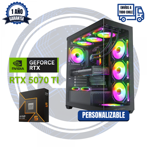PC GAMER RTX 5070 TI, AMD Ryzen 5 9600X, 32GB DDR5, 1TB M.2
