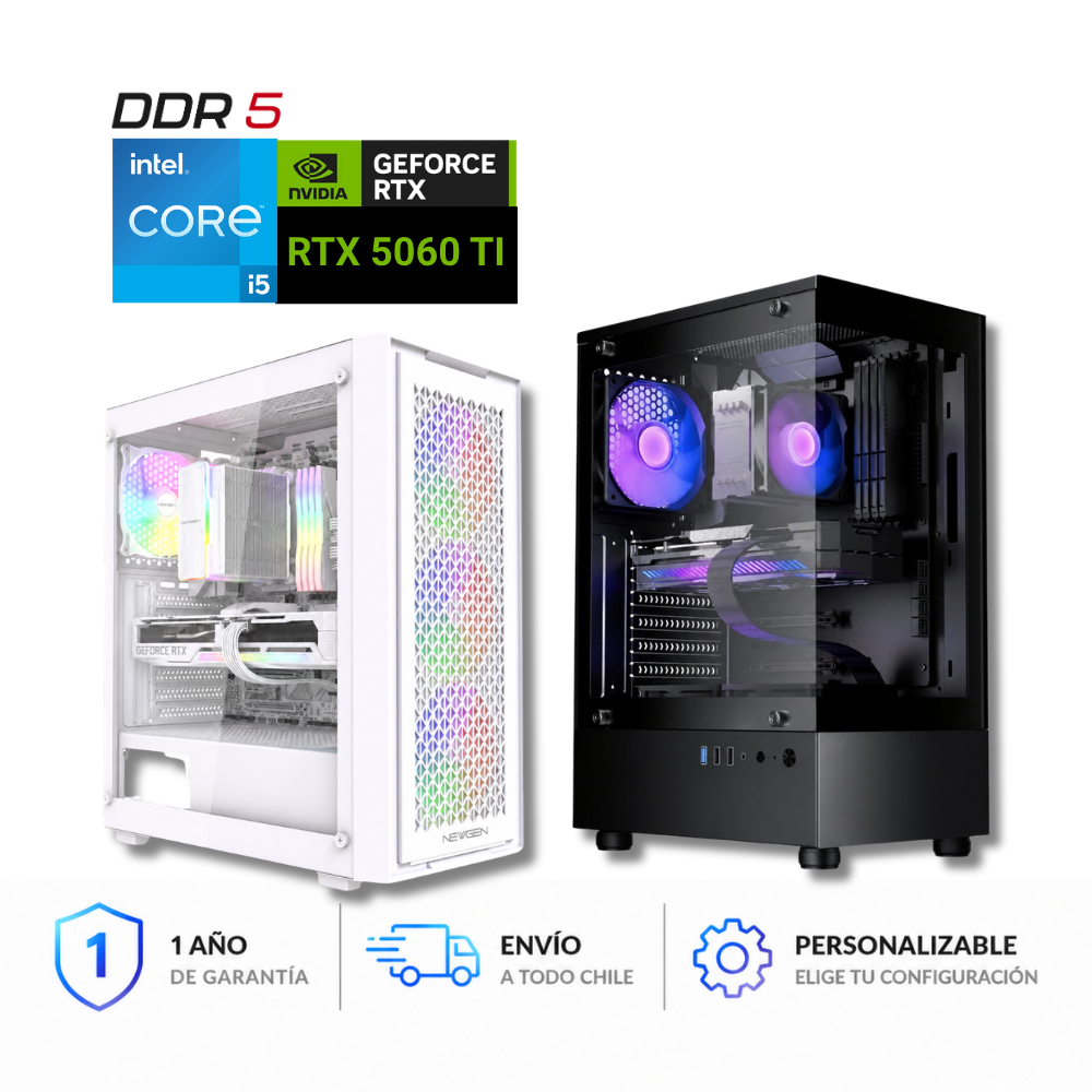 PC GAMER RTX 5060 TI, Intel I5 14400F, 16GB RAM DDR5 , 1TB M.2