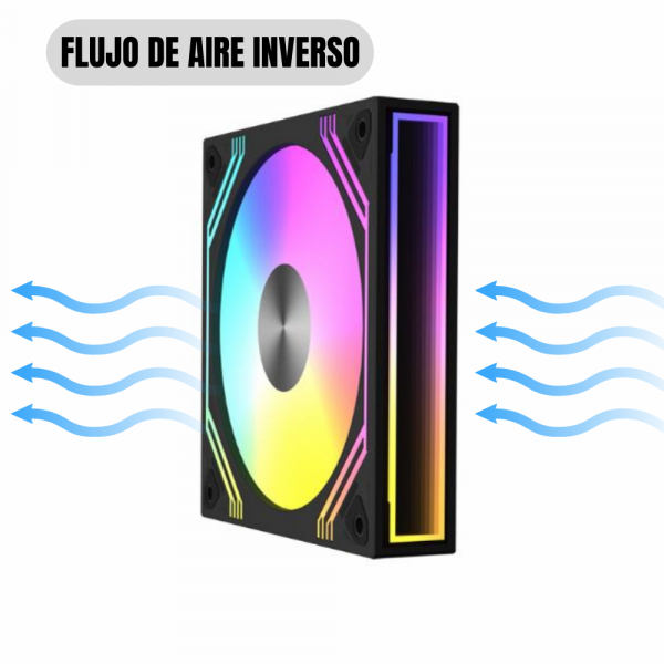 Ventiladores NEWGEN Blade LINK R Black ARGB 120mm (Pack 2 Reverse) - Imagen 2