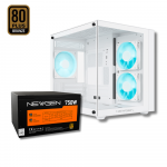 GABINETE NWG COBALT White MATX (3 Fans ARGB) + PSU NWG 750W Bronce
