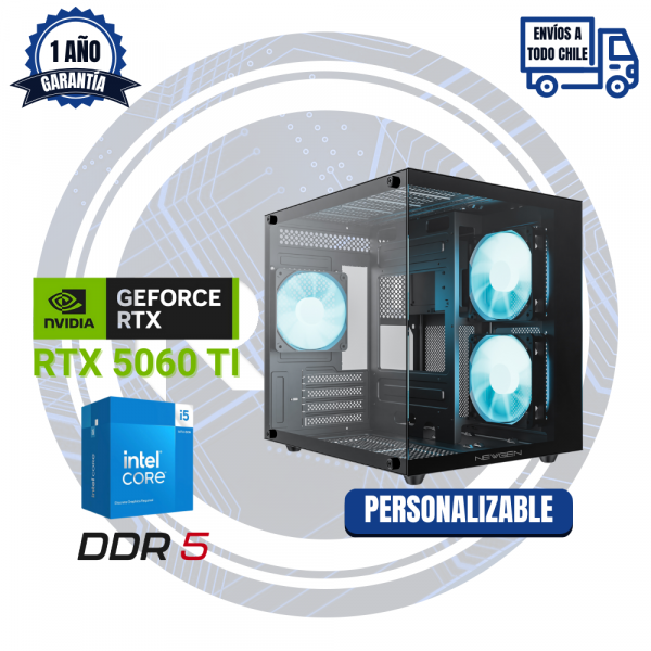 PC GAMER RTX 5060 TI, Intel I5 14400F, 16GB RAM DDR5 , 1TB M.2