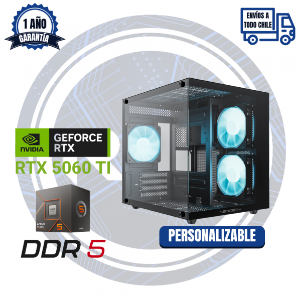 PC GAMER RTX 5060 TI, AMD Ryzen 5 8400F, 16GB RAM DDR5, 512GB M.2