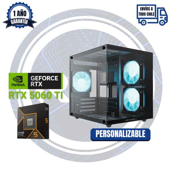 PC GAMER RTX 5060 TI, AMD Ryzen 5 9600X, 32GB DDR5, 1TB M.2