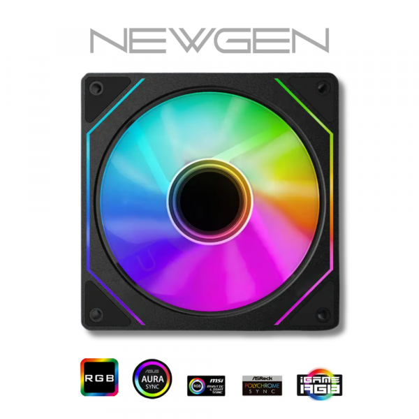 Ventilador NEWGEN Edge R Black ARGB 120mm (Reverse)