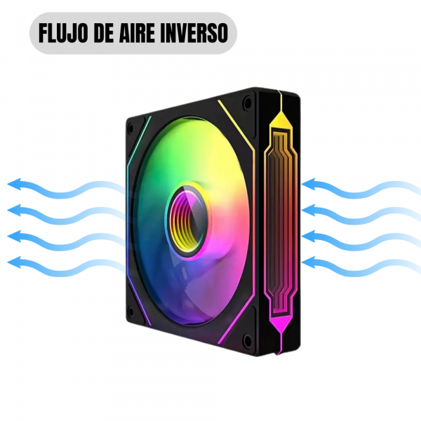 Ventilador NEWGEN Edge R Black ARGB 120mm (Reverse) - Imagen 2
