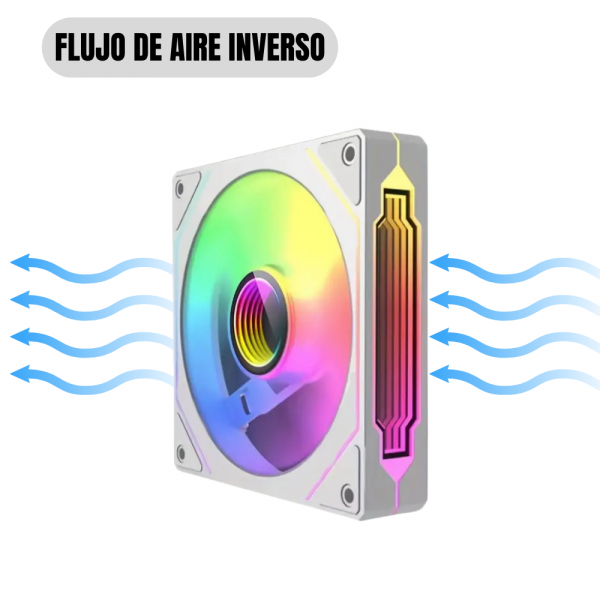 Ventilador NEWGEN Edge R White ARGB 120mm (Reverse) - Imagen 2