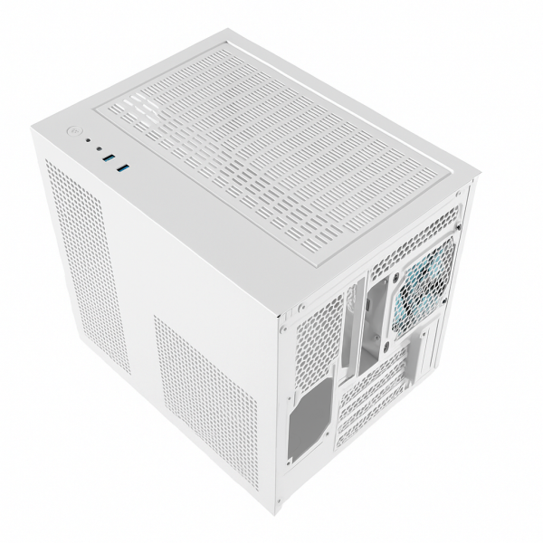 Gabinete NEWGEN COBALT Glass MATX White (3 Fans ARGB) - Imagen 4