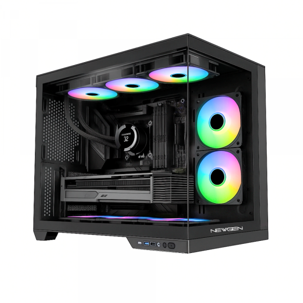 Gabinete NEWGEN COBALT XL Glass ATX BTF Black (5 Fans ARGB)