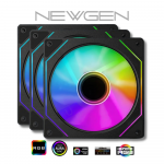 Ventiladores NEWGEN Edge Black ARGB 120mm (Pack 3 )