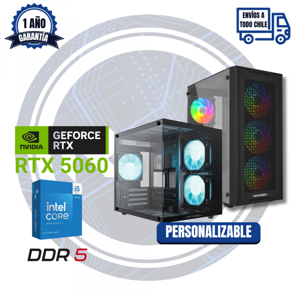 PC GAMER RTX 5060, Intel I5 14400F, 16GB RAM DDR5, 1TB M2