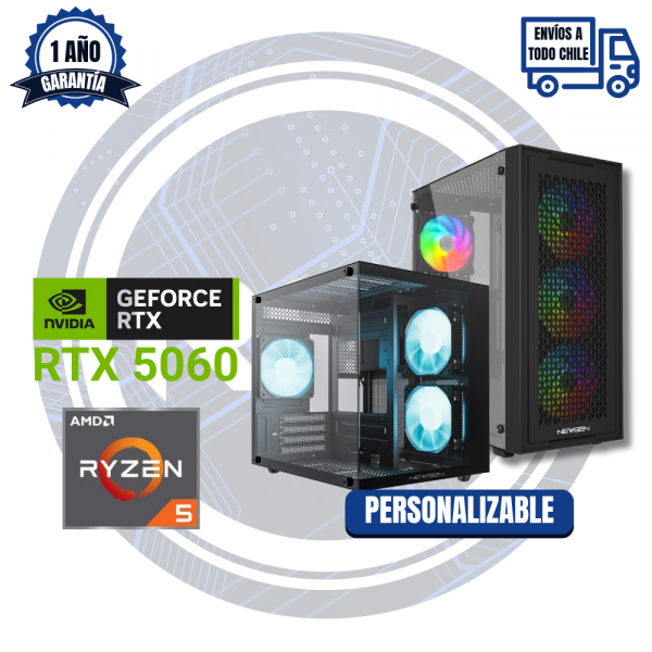 PC GAMER RTX 5060, AMD Ryzen 5 5600x, 16GB RAM 3200MHZ, 1TB M2