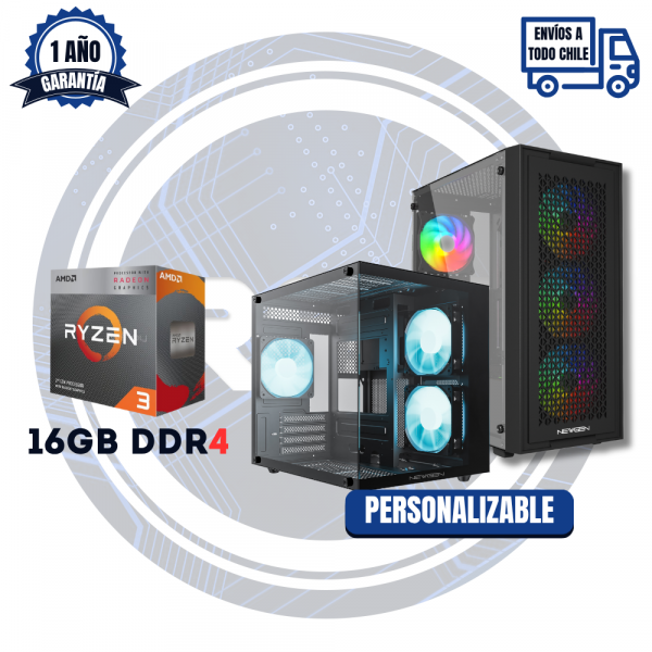 PC GAMER/TRABAJO, AMD Ryzen 3 3200G, 16GB RAM 3200MHZ, 512 GB M.2 (gráficos integrados)