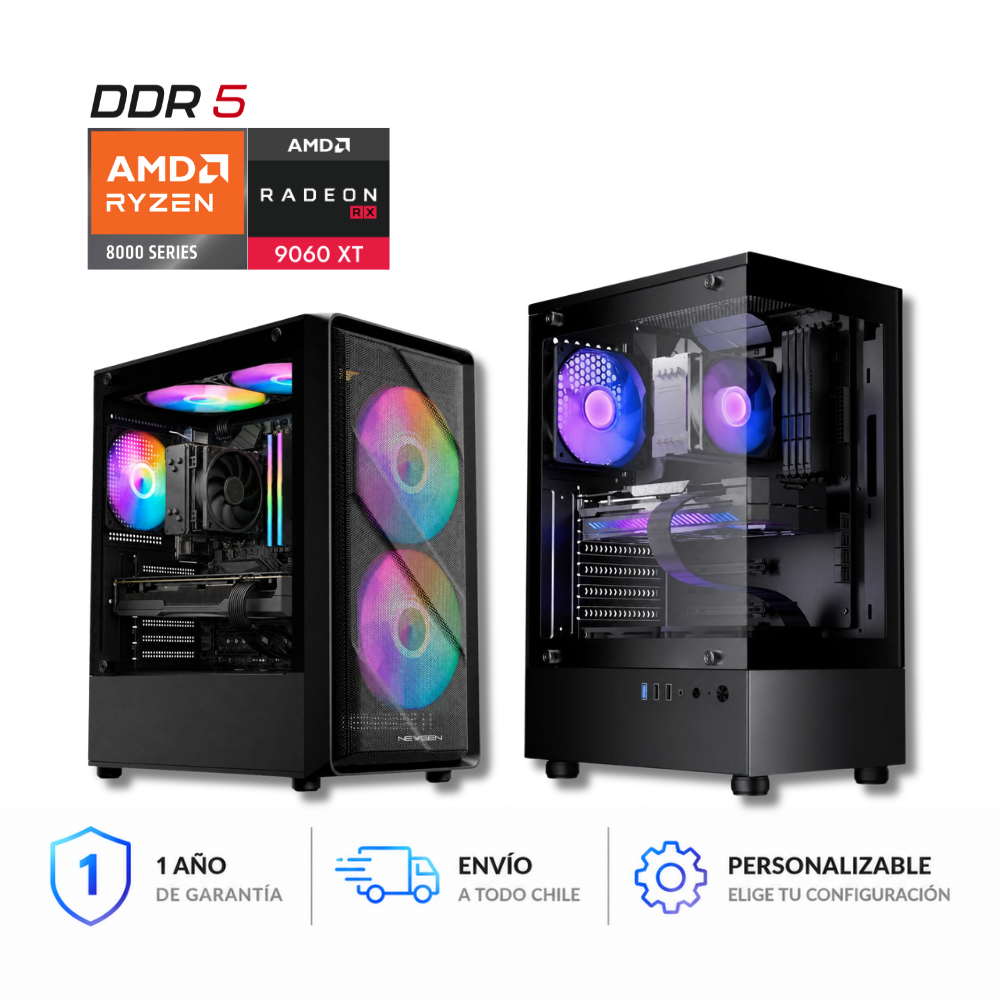 PC GAMER AMD RX 9060 XT 8GB , AMD Ryzen 5 8400F, 16GB RAM DDR5, 512GB M.2