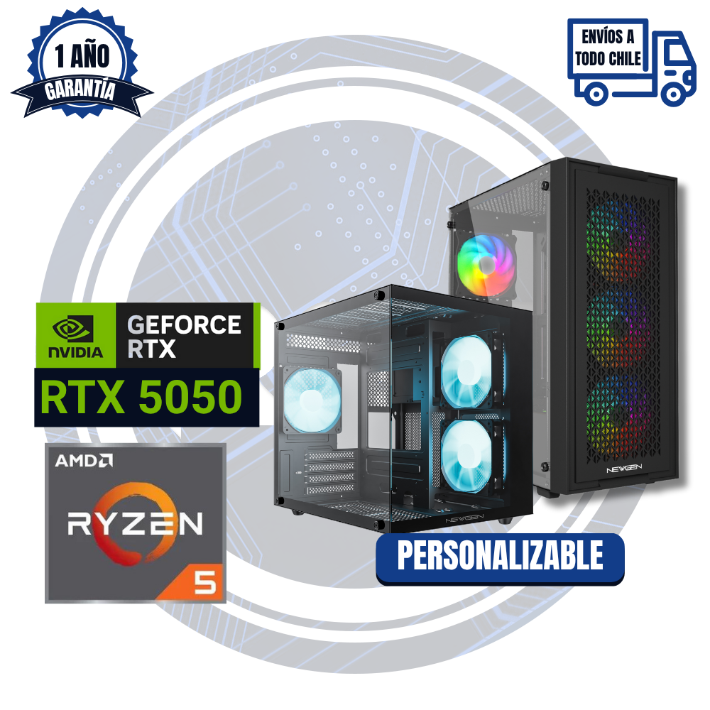 PC GAMER RTX 5050 8GB, AMD Ryzen 5 5500, 16GB RAM 3200MHZ, 512GB M.2