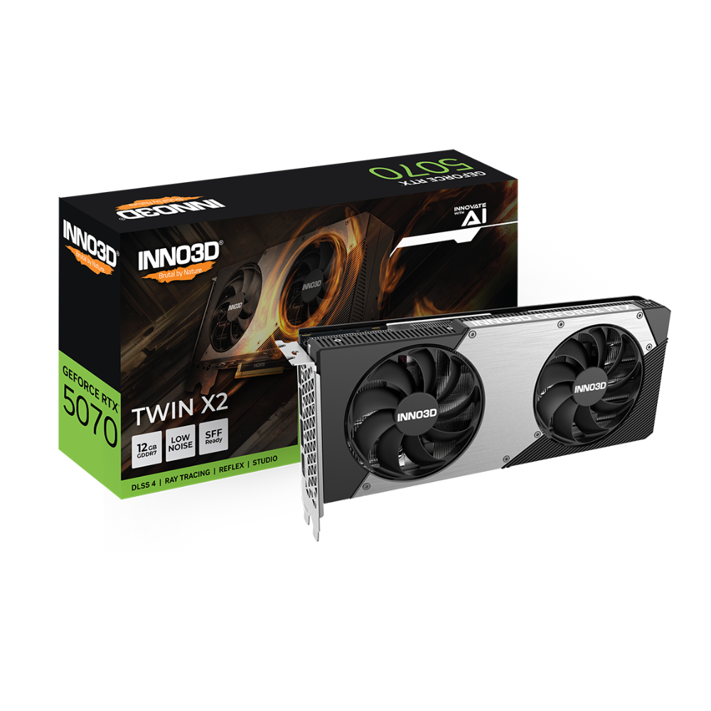 Tarjeta de Video INNO3D GeForce RTX 5070 TWIN X2 12GB GDDR7