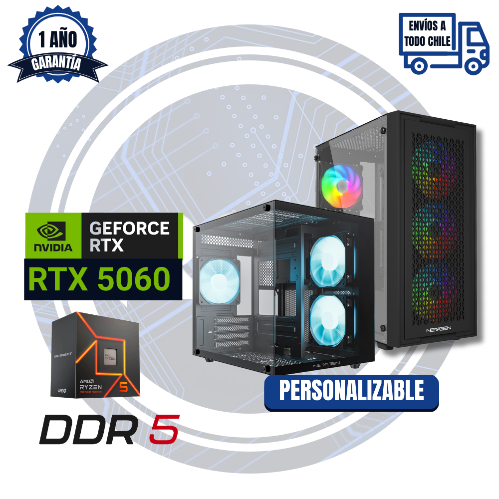 PC GAMER RTX 5060 , AMD Ryzen 5 7500F, 16GB RAM DDR5, 512GB M.2