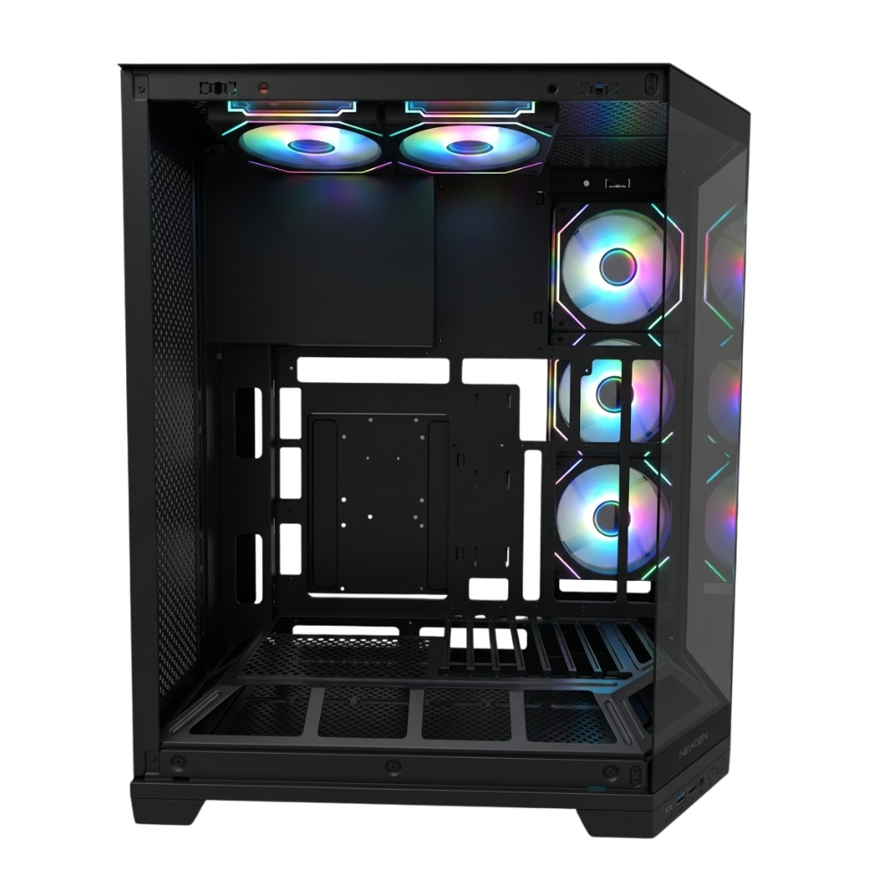 Gabinete NEWGEN BASALT ATX BTF Black (Incluye 5 Fans ARGB) - Imagen 3