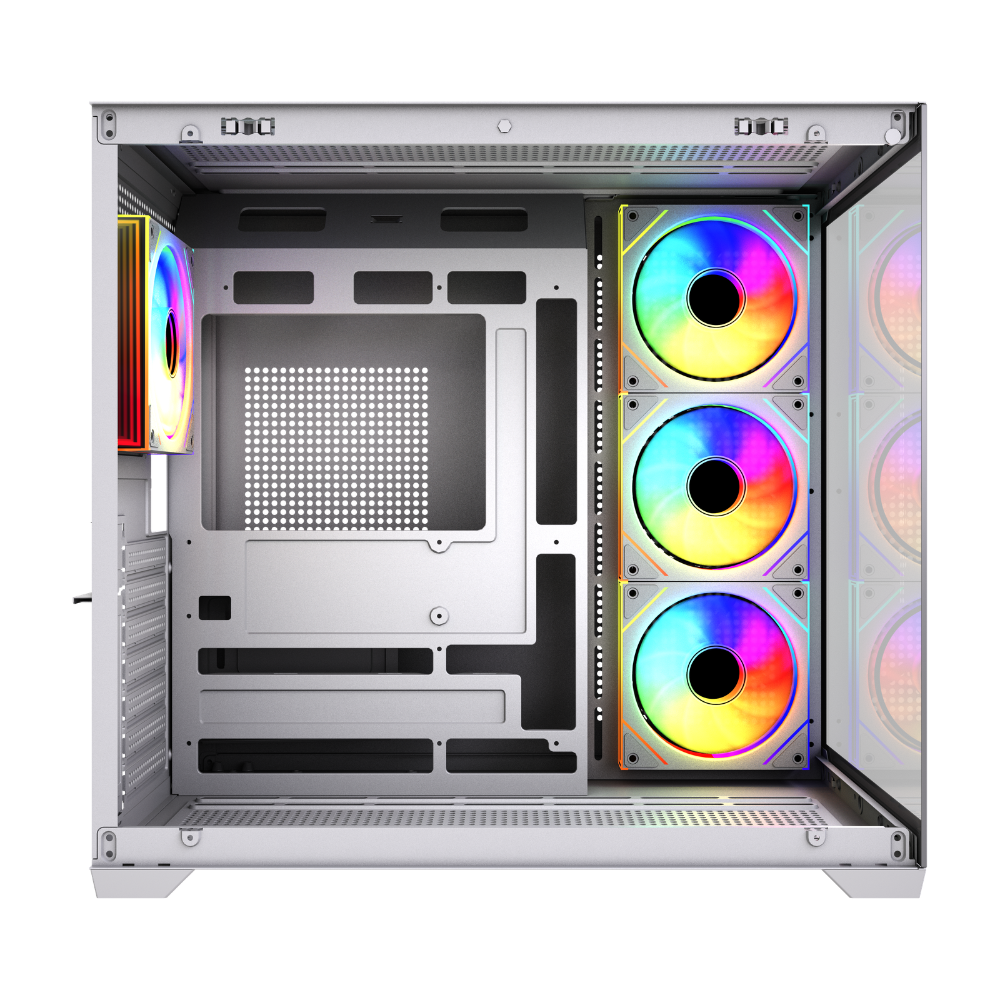 Gabinete NEWGEN ORION WHITE ATX BTF (4 FANS ARGB + HUB) - Imagen 2