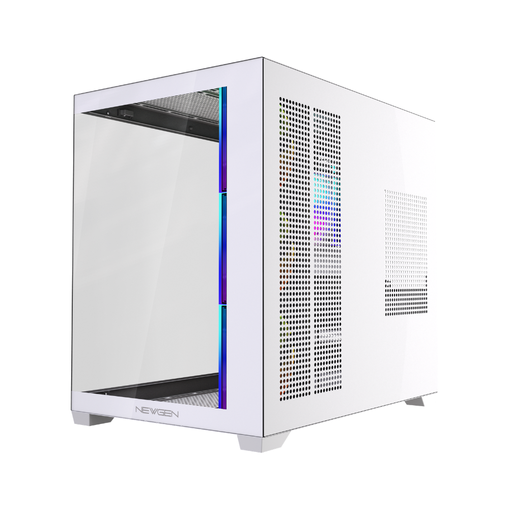 Gabinete NEWGEN ORION WHITE ATX BTF (4 FANS ARGB + HUB) - Imagen 5