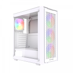 Gabinete NEWGEN TITANIUM 01 WHITE MESH ATX (4 Fans ARGB)