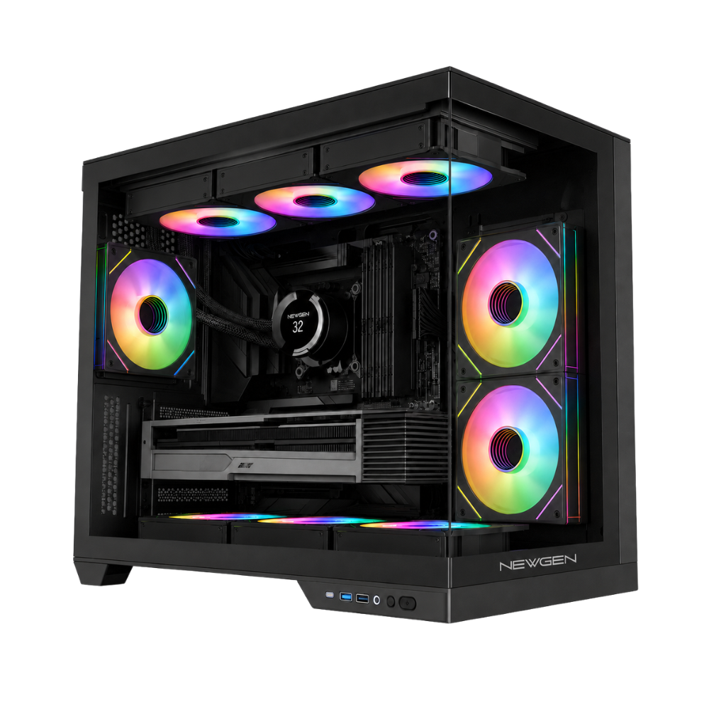 Gabinete NEWGEN COBALT XL Glass ATX BTF Black V3 (6 Fans ARGB)