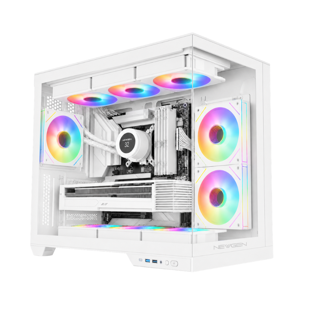 Gabinete NEWGEN COBALT XL Glass ATX BTF White V3 (6 FANS ARGB)