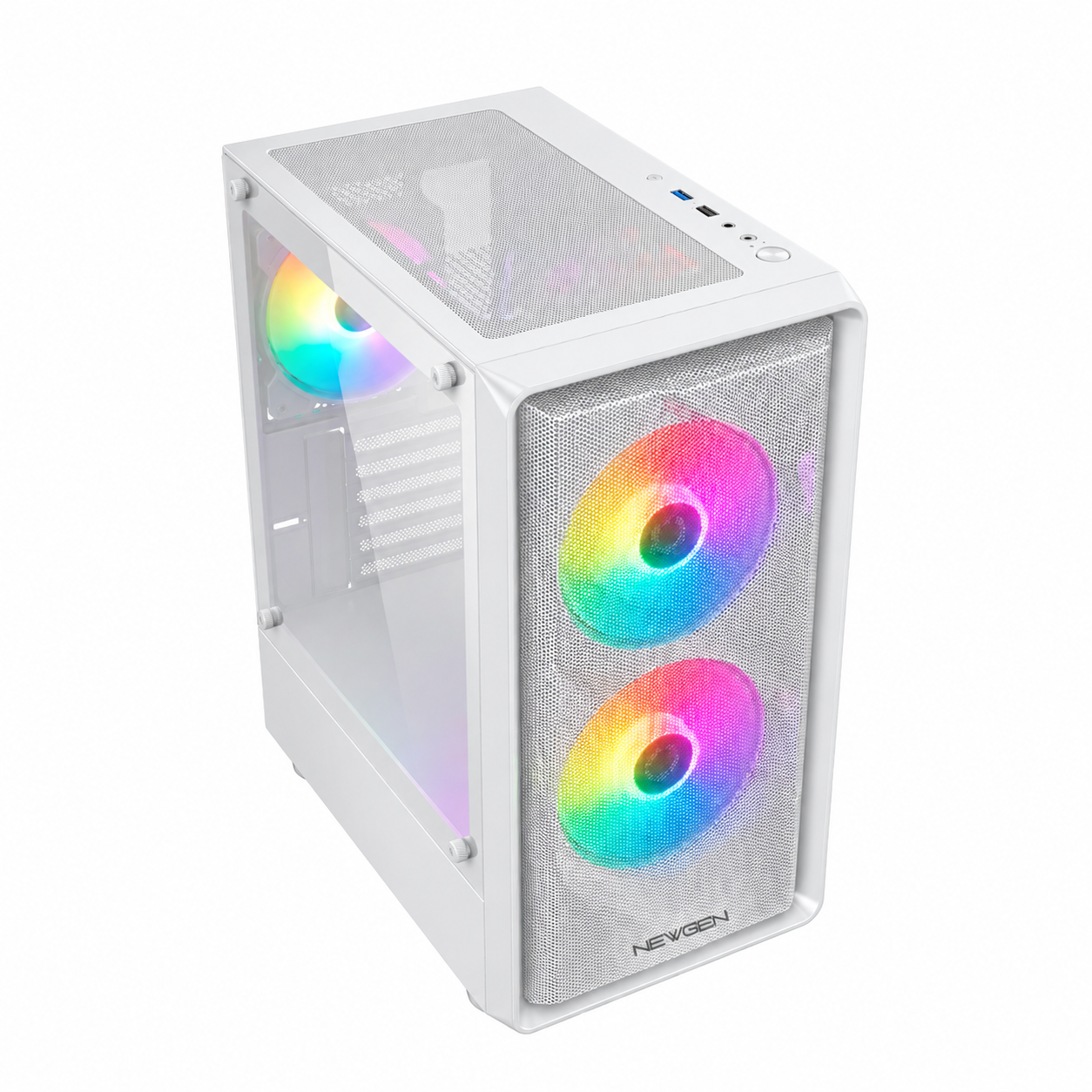 Gabinete NEWGEN ENTRY MATX White (3 Fans FRGB Incluidos) - Imagen 5